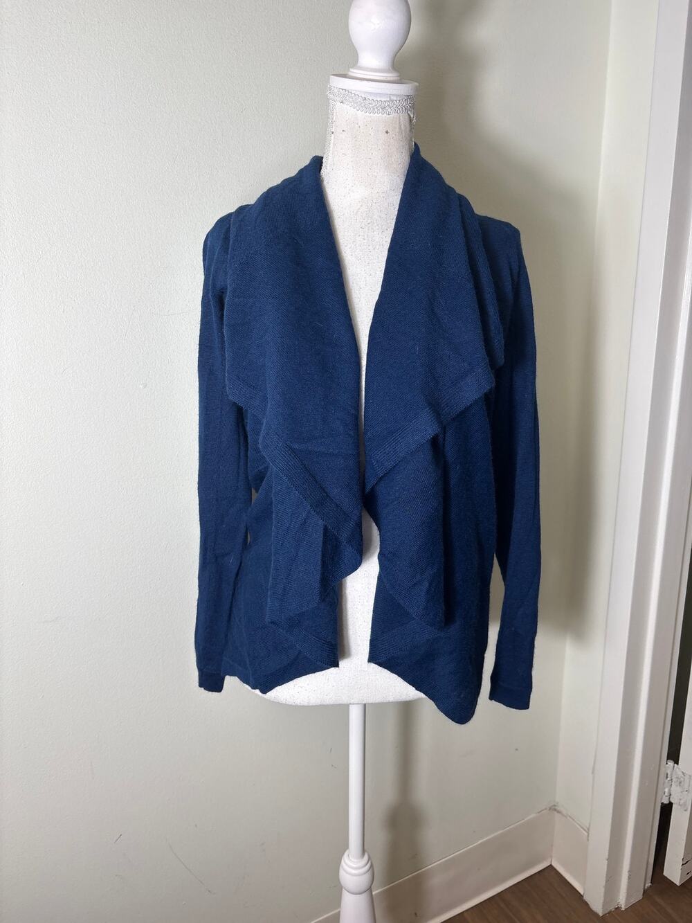 Textil Suca Navy Blue Baby Alpaca Cardigan Sweater Sz One Size